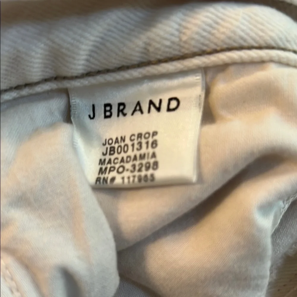 J Brand JOAN Cuffed Cream Ankle Cropped Jeans - Picture 3 of 10